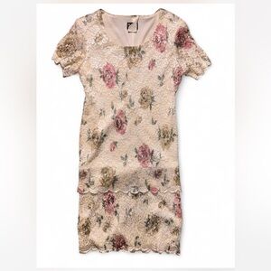 90s Vintage Helene Blake overlay dress SZ 8P/M